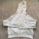 American Eagle  Women’s Cream Cropped Hooded Zip Up Photo 1