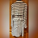 Madewell  Parcel Ivory with Black Stripe Double-Breasted Trench Coat Size Medium Photo 15