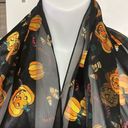 JACK Halloween Black and Orange Pumpkins  O’ Lanterns, Candy Corn Polyester Scarf Photo 2