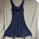 Unique Vintage  Navy Sleeveless V-Neck Sheer Overlay Evening Dress 2XL Photo 10