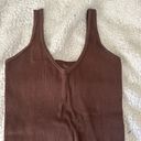 Aura Brown Ribbed Bodysuit Photo 1