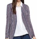 BCBGeneration  Stripe Open-Front Blazer Collarless Shoulder Pads sz. S Photo 0