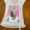 Marilyn Monroe  Sheer Tee Shirt V Neck Glitter Graphic Photo 8