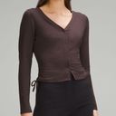 Lululemon  Espresso Side-Cinch Ribbed Cardigan NWOT Photo 1