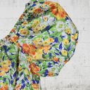 Cynthia Rowley Tropical Linen Blend Cropped Puff Sleeve Women's Top Size Small Photo 2