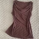 Brown Y2k Cowl Neck Dainty Tank Top Photo 0