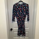 Leota  Teal Multicolor Print V Neck 3/4 Sleeve Aline Dress size 2L(18/20) Photo 8