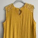 indigo. Rose Mustard Yellow Boho Crochet Lace Dress Size XL Gauzy Sleeveless Photo 6