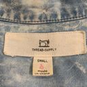 Thread and Supply  acid wash chambray button front shirt top S Photo 2