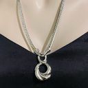 infinity Vintage NAPIER O-Ring  Drop Pendant Shiny Snake Chain Silver Necklace Photo 2