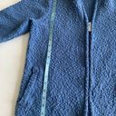 Coldwater Creek  XL cotton zip up mock turtle neck textured sweater in blue Photo 1