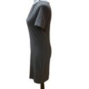 Theory  Dress Ash (Grey) Gather Tee Scoop Neck Short Sleeve Midi Dress, Sz P (XS) Photo 6