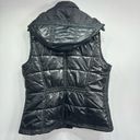 New York & Co. Shiny Black Hooded Quilted Puffer Vest Women’s Size Medium Photo 5