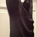 Emerald Sundae Black Velvet Asymmetrical Dress Photo 4