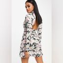 ASOS DESIGN Womens pink floral ruched front keyhole mini dress Photo 1