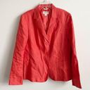 Talbots  Size 10 Irish Linen Orange Lined 3 Button Blazer Jacket Photo 0