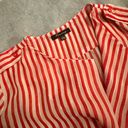 Timing  red white stripe sheer blouse size L Photo 5