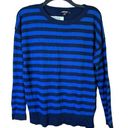 DKNY  Women's Blue/Navy Striped Crew Neck Pullover Sweater - Size appx M/L P Photo 0