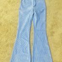 Aerie NWT  Groove Flare Yoga Pants Ribbed Velour Powder Blue Size Small Photo 3