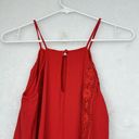 Alya Beautiful red summer Holter dress Sz Small Embroider details Back Keyhole Photo 5