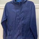 L.L.Bean  Women's Lightweight Windbreaker Small Nylon Rain Jacket Blue Hidden Hood Photo 0