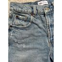 ZARA  High Waist Light Denim Distressed Shorts Photo 4