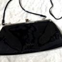 Nicole Miller Vintage  black patent evening bag chain/clutch purse Sleek Chic Photo 0