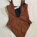 Everlane  Swimsuit Women’s Small NWT Square-Neck Quality One Piece Honey Gingham Photo 6