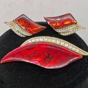 Butler Fifth Avenue Collection clip on earrings and brooch set Red Photo 0