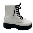 Qupid White Black Combat Boots Size 39 US size 8 Photo 3