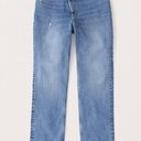Abercrombie & Fitch A&F Medium Wash Criss Cross The 90’s Straight Ultra High Rise Jeans Photo 0