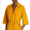 Krass&co  Tie Waist Tton‎ Poplin Midi Dress - Dijon- NWT- M Photo 4