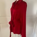 ZARA STUDIO LIMITED EDITION SATIN RED BELTED BLAZER JACKET Photo 8