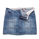 Bubblegum  USA Mini Skirt Womens 9/10 Denim Distressed Patchwork 90s Y2K VTG Photo 1