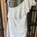 Farm Rio  eyelet mini dress One Shoulder Embroidered floral bridal a-line Photo 0