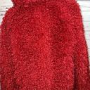 American Eagle  Outfitters Full Zip Jacket Small Lined Red Sherpa Bomber Teddy Photo 5