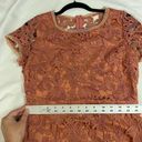 Doe & Rae  Coral Floral Crochet Short Sleeve Dress Photo 5