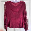 Lafayette 148 Vintage  - Size 8 - Red 100% Silk + Lace Blouse - gorgeous! Photo 2