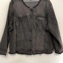 Lane Bryant  Plus Size Black Denim Deconstructed Jean Jacket Distressed Cotton 28 Photo 3