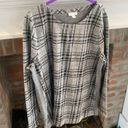 J.Jill 𝅺 Grey Thick Plaid Sweater size Medium Like New Photo 4