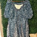 Free People  JET SET MINI DRESS MIXED PRINTED TUNIC Oversized DRESS Blue sz small Photo 4