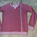 G.H. Bass Women’s Gray & Red Striped Sweatshirt Photo 4