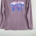 Ivory Ella Save the Elephants Purple Graphic Long Sleeve T-Shirt Oversized Small Photo 10