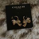 Coach Pave Bow Huggie Earrings nwt Photo 1