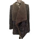 Vintage America Wool Knit Cardigan Sweater Faux Fur Lined Sz Large Photo 4