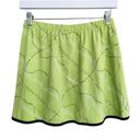 American Vintage Vintage 90s Bright Green Abstract Squiggles Print Spandex Mini Skirt XS Photo 3