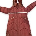 Jessica Simpson  faux fur hooded puffer parka size medium marlot maroon Photo 1