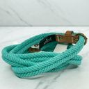 J.Crew  Green Braided Woven Cotton with Leather Trim Belt Size Small S Medium M Photo 4