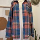 Quiksilver  Blue & Pink Flannel Snap Button Quiktech Layering Utility Shirt XL Photo 13