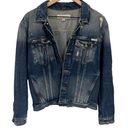 Calvin Klein  Jeans Distressed Denim Jacket Size Small Oversized Fit Photo 0